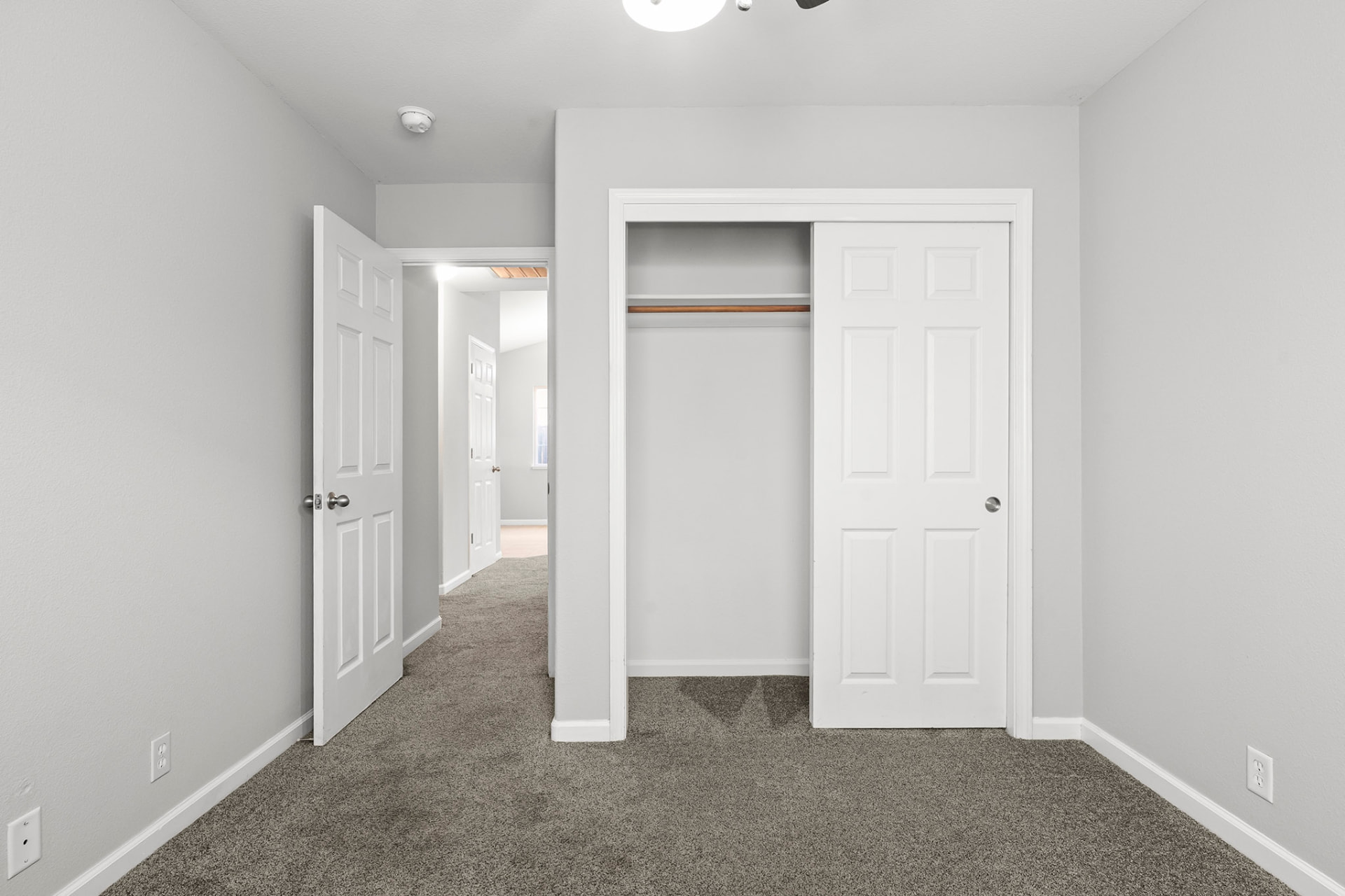 Bedroom closet and hall doorway