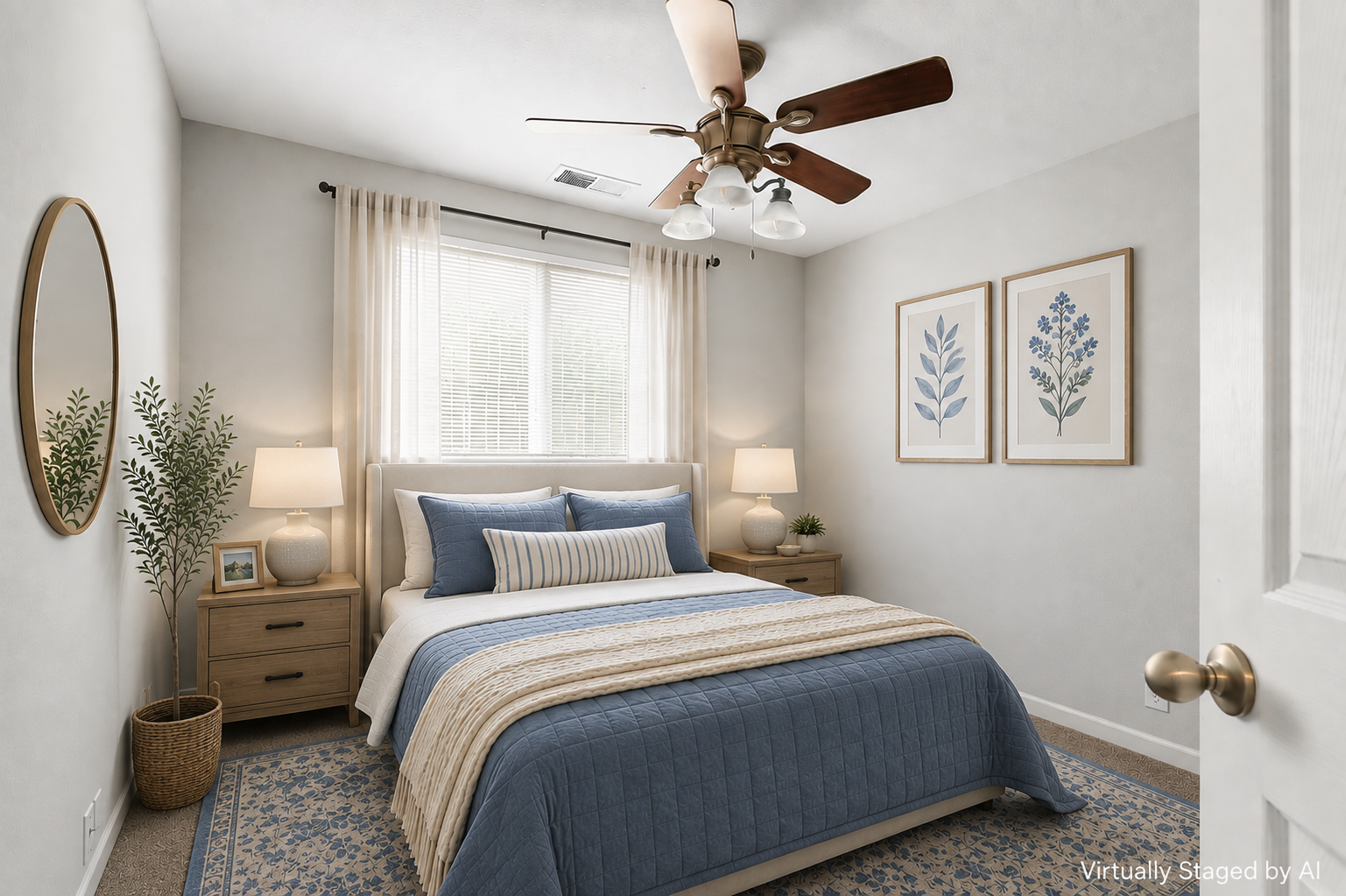 Third bedroom shown with digitally added furniture